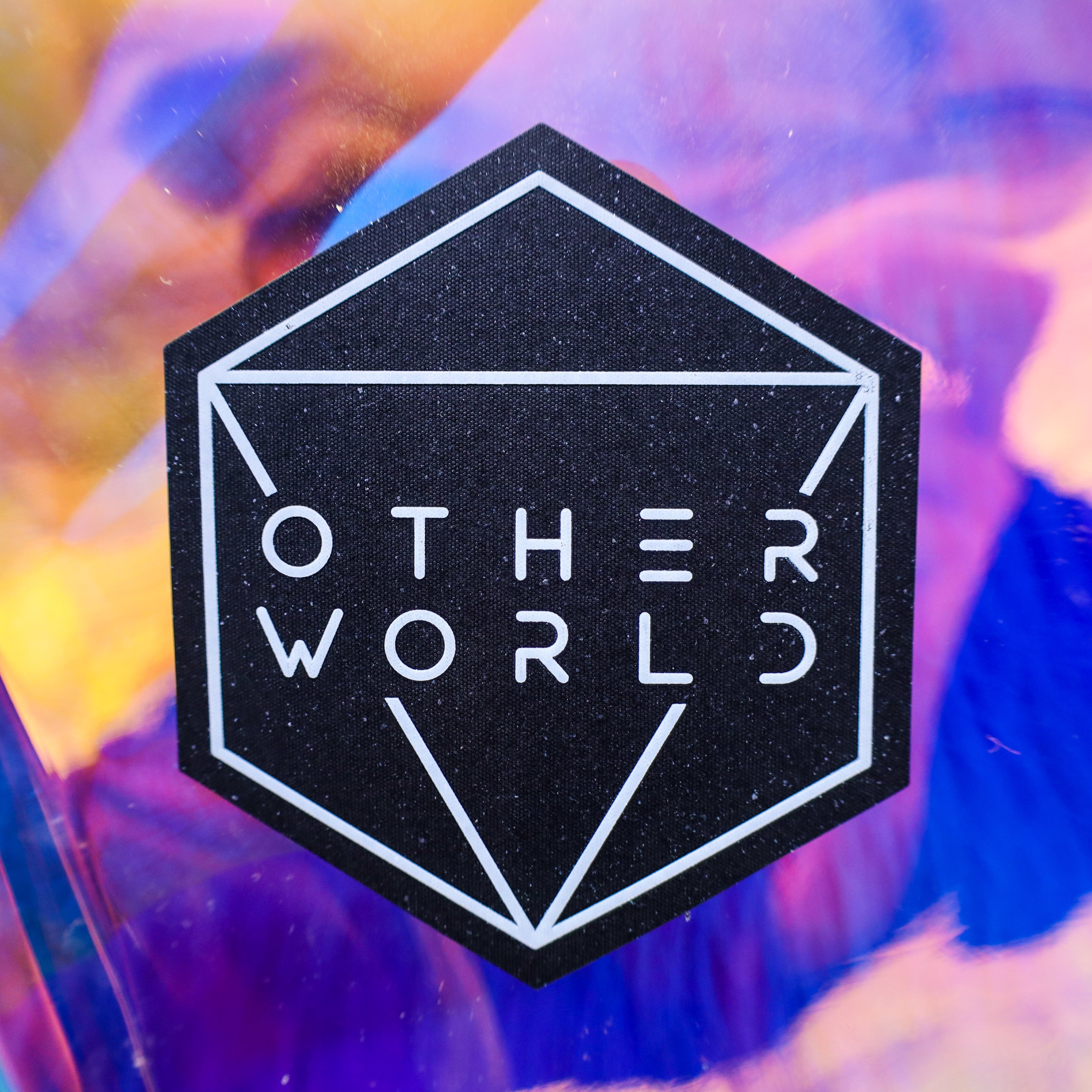 Otherworld Octahedron Sticker Black & White