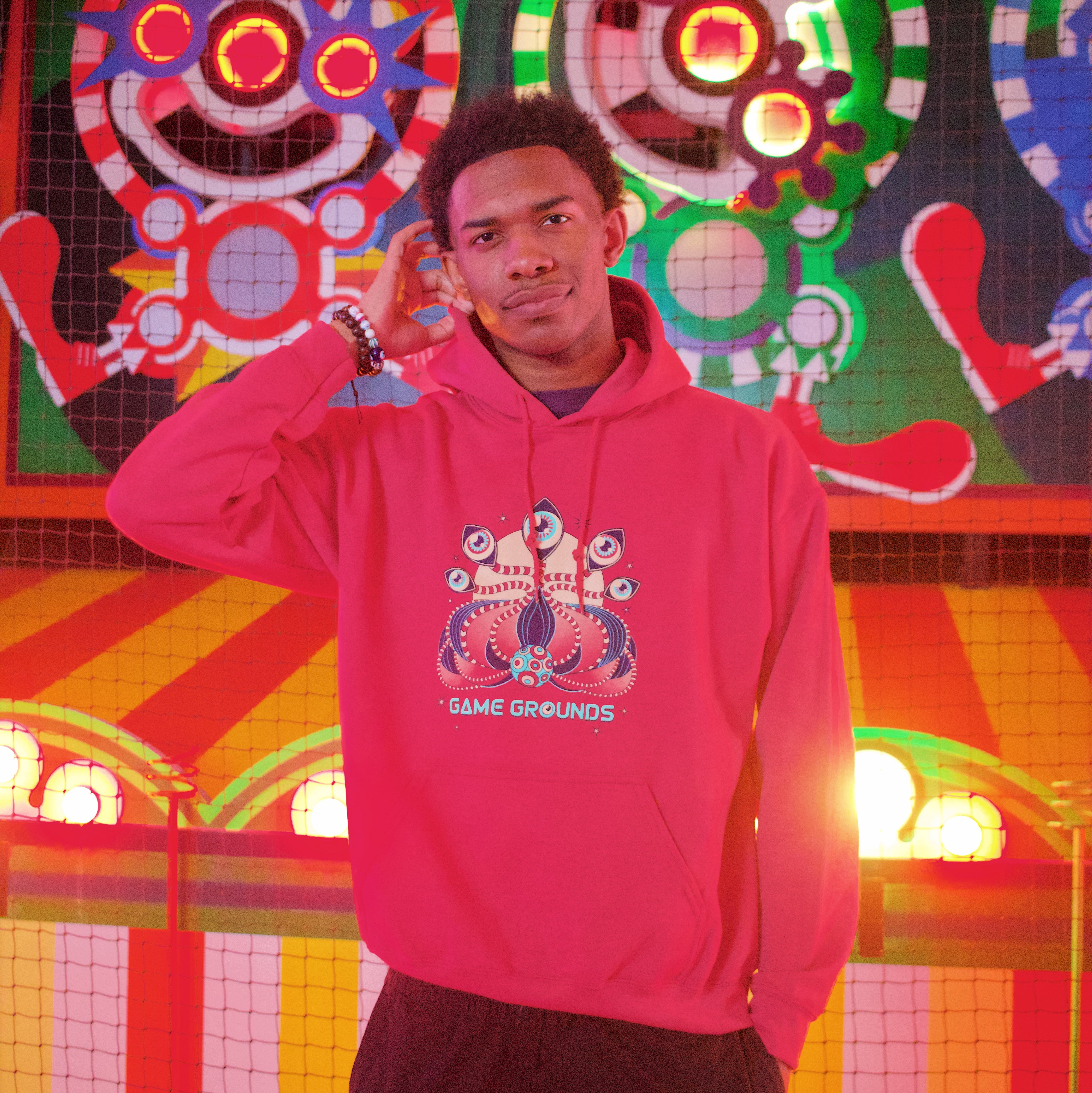 Astro-Eye Red Pullover Hoodie