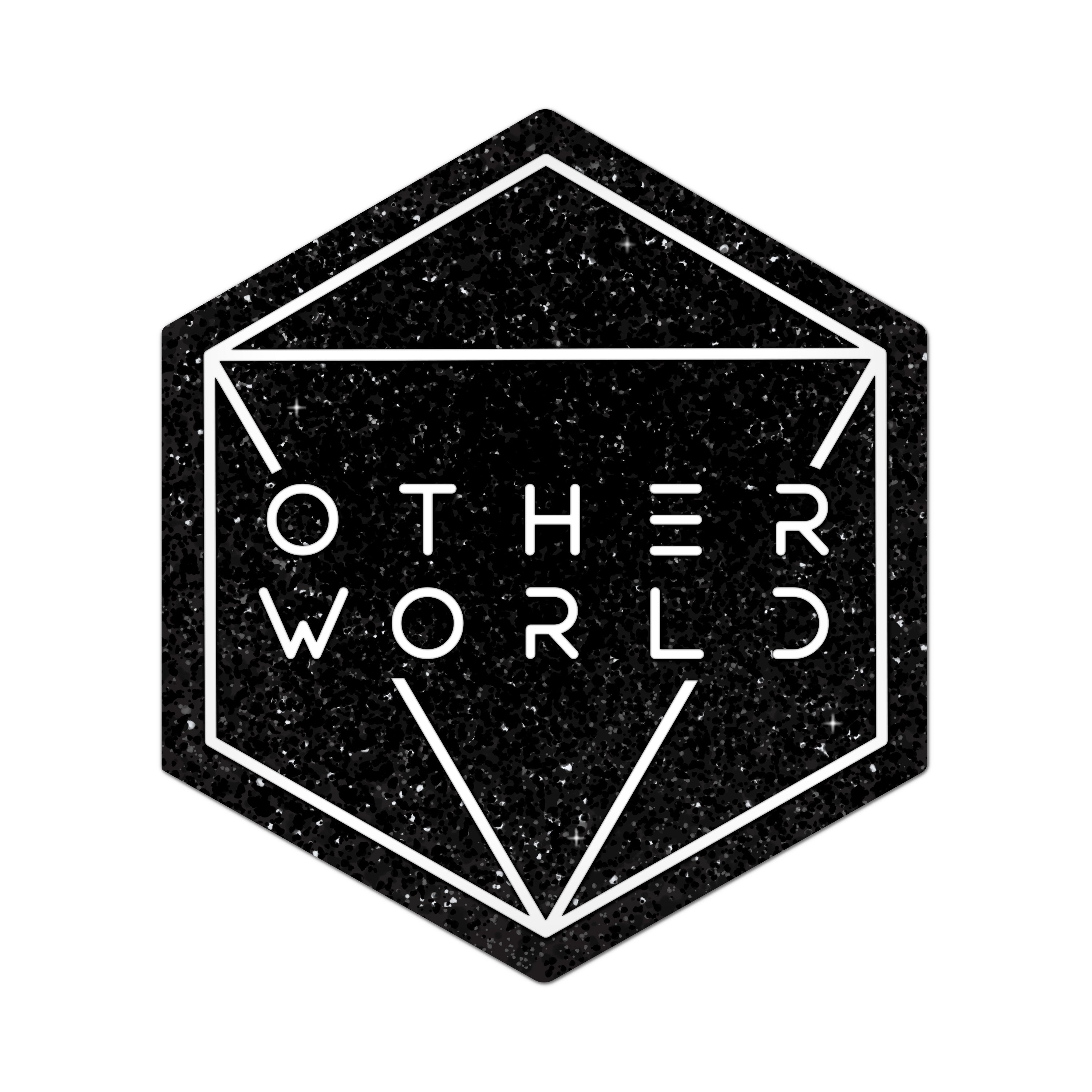 Otherworld Octahedron Sticker Black & White