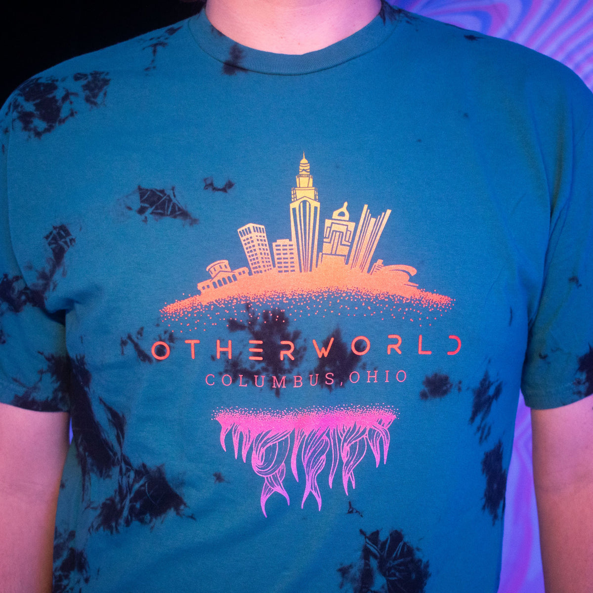 Columbus Cityscape T-shirt - Teal & Black